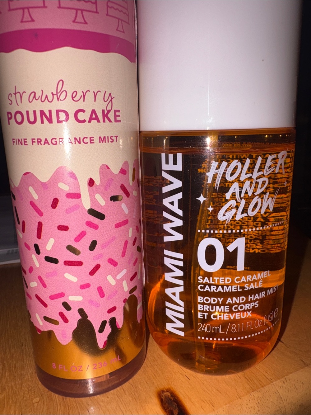 Bundle of 01 Salted Caramel Body & Hair Mist and BBW Strawberry Pound Cake